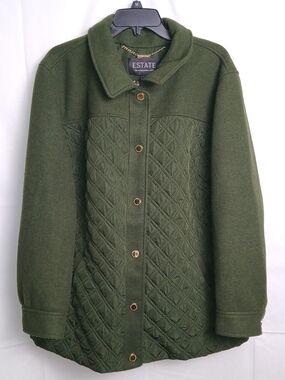 Isaac Mizrahi Live! Estate Quilted Jacket with Lining for Women Green - 2XL